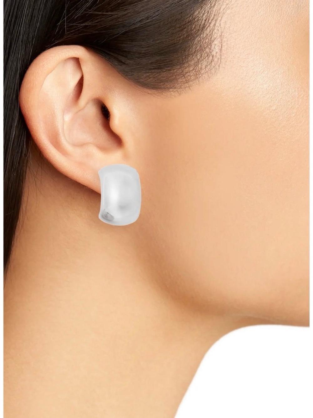 Band Huggie Hoop Earrings silver -Open Edit -Nordstrom